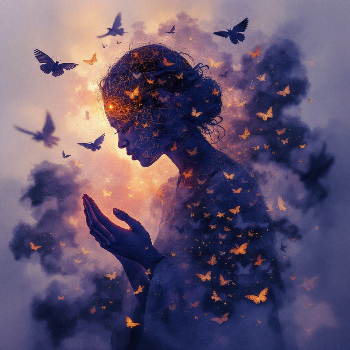 Ava practising the Phoenix Pause — hand on heart, choosing presence over neutrality